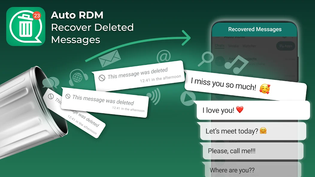 صورة من Auto RDM لاستعادة الرسائل المحذوفة وقراءة ما تم حذفه